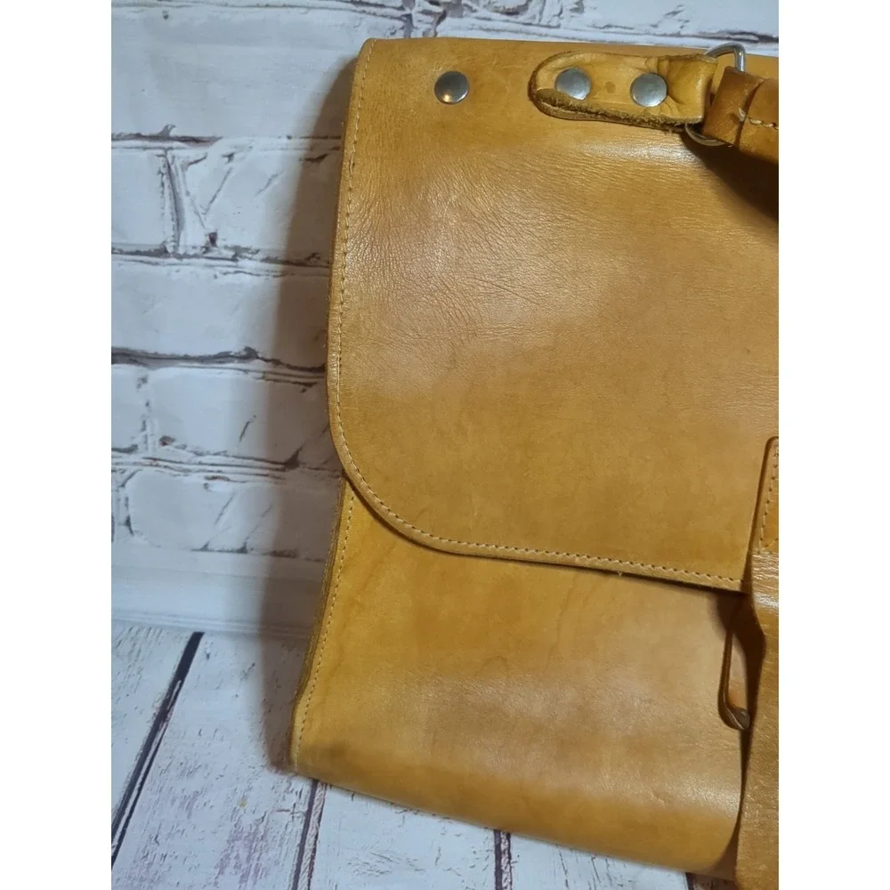 Leather Satchel Messenger Bag No Shoulder Strap
